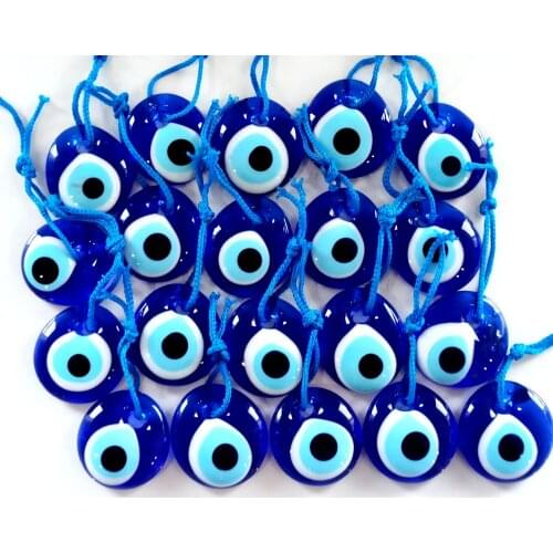 Pack of 20 Handmade Glass Evil Eye Beads