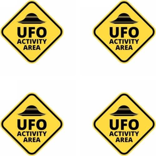 Funny Fashion Car Stickers UFO Activity Area Caution Decals Car Window Motorcycle Decoration Vinyl KK PVC 13cm X 13cm