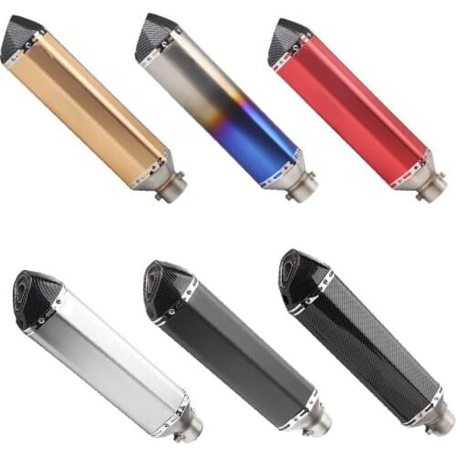 Zengjianmotoo - 470mm Carbon Fiber Motorcycle Escape Moto Exhaust Modify Motocross Exhaust Muffler For FZ6 CBR250 CB600 MT07 ATV