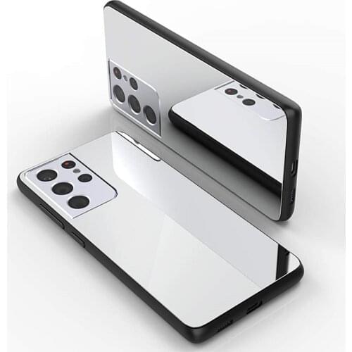 TPU Mirror Case for Samsung S21 Ultra S20 FE Plus A10E A20S A21 A30 A31 A40 A41 A50 A51 A71 A21S Cover Galaxy A70S Shiny Case