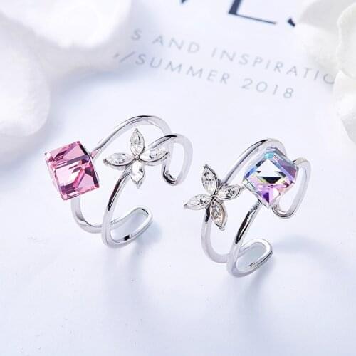 BAFFIN Flower Open Ring For Women Maxi Party Finger Accessories Crystals From Swarovski Statement Wedding Jewelry Friend Gifts