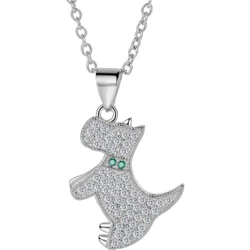 925 Sterling Silver Romantic Sweet Cute Dog Shape Pendant Necklaces for Women / Girls Wedding Engagement Accessories Jewelry