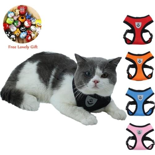 Dog Cat Vest Harness Breathable Mesh Kitten Cats Reflective Walking Leads Set For Small Medium Cats Pets Puppy Cat Arnes Perro