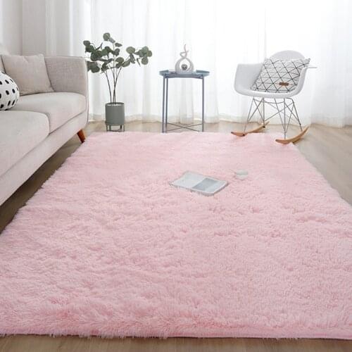 1Pc Fluffy Rug Carpet For Living Room Decor Soft Kid Bedroom Faux Fur Shaggy Plush Area Rug Non-Slip Floor Mat Home