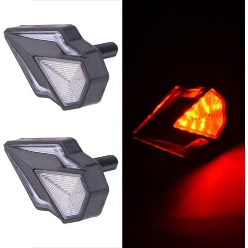 2pcs Dynamic Flowing Sequential Motorcycle Flush Mount LED Turn Signal DRL Blinker Light Lamp Indicator 12V DC Fit for Universal