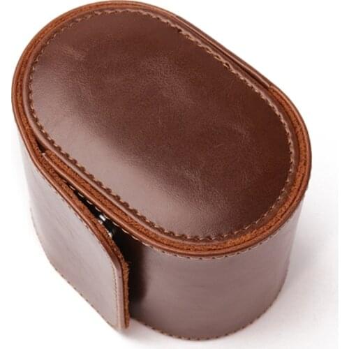 2021 New Brown Real Leather Watch Roll Single Watch Travel Case