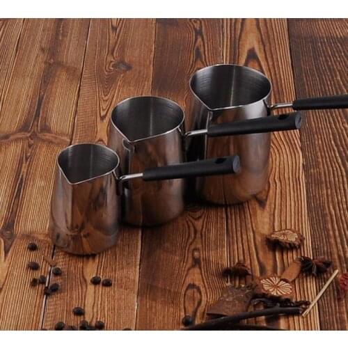 304 stainless steel coffee latte mug long-handle coffee latte jar milk foam pot tip fancy coffee tool