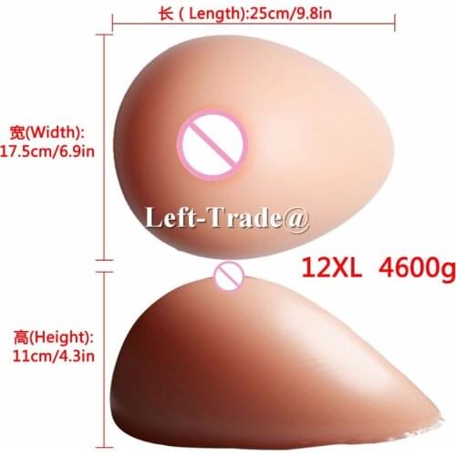 4600g/pair Suntan Nude Skin Silicone Breast Form Transgender Breast Custome False Boob For Drag Queen Real Teardrop