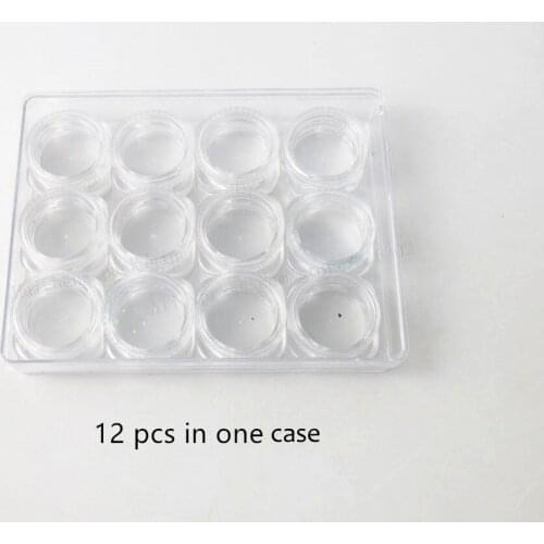 5cases X 1g Mini Refillable Bottles Travel Face Cream Jar Small Cosmetic Container Plastic Container Sample Makeup Pot 12/bag