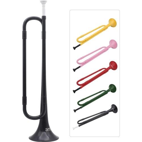 Ammoon B Flat Trumpet Bugle Cavalry Trumpet Environmentally Friendly Plastic with Mouthpiece for Student 5 Colors for Option