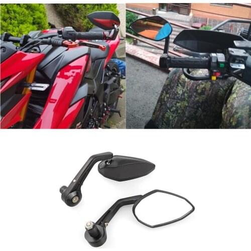 7/8" 22MM Motorcycle Handlebar Bar End Rearview Rear View Side Mirrors Convex Glass Universal for Yamaha Street bike Scooter