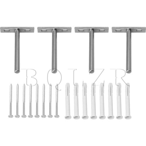 BQLZR 4" Steel Floating Shelf Brackets Wall Holder Concealed Bracket Mount Kit for DIY Home Wall Shelf Pack of 4