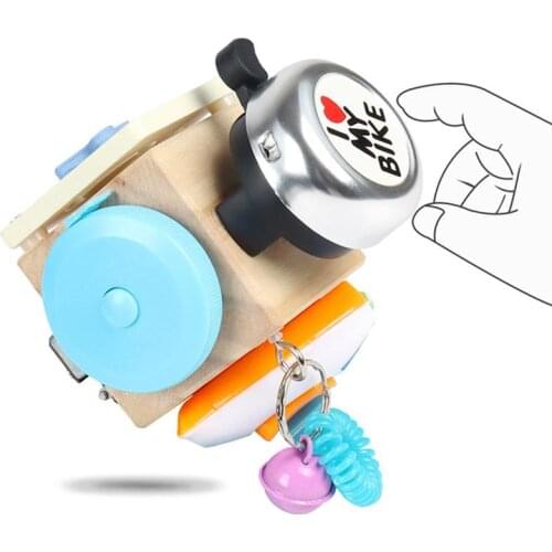 Baby Kids Busy Block Toy Wooden Activity Play Cube For Kids Educational Toys Basic Skills Board Baby Learning Motor Skills