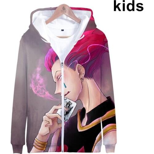 3 To 14 Years Kids Hoodies Anime Hunter X Hunter Hisoka Clothing Boys Girls Hoodie Sweatshirt Outerwear Jacket Children Clothes