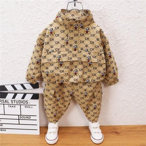 0-5 Year Spring Autumn Boy Girl Clothing Set 2021 New Fashion Active Letter Top+Pant Kid Children Baby Toddler Boy Girl Clothing