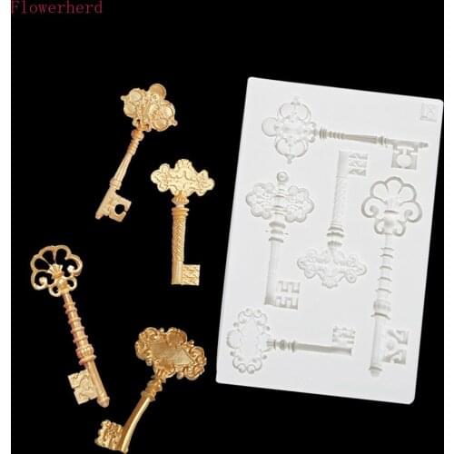 European Classical Key Cake Mold Fondant Cake Silicone Mold Home Baking Tools Cake Decorating Pastry Tools Cookie Stencil
