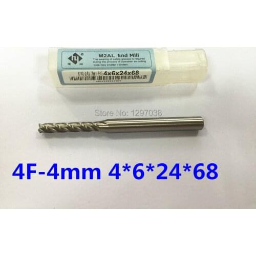 5PCS CNC cutter machine tool Super-hard HSS M2AL 4flute dia 4*6*24*68mm endmill milling cutter All grinding milling cutter