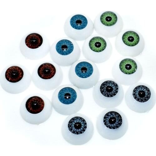 14mmRound Flat Back Acrylic Plastic BJD EYES For Reborn Dolls Making DIY Supplies Toys Accessories 20pcs