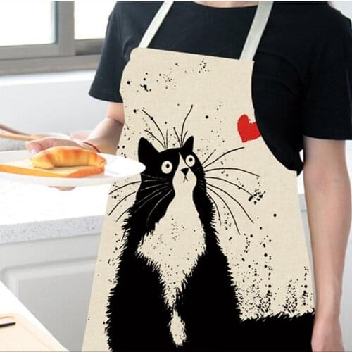 Cotton Household Apron Coffee shop Work Aprons BBQ Bib Aprons For Women Cooking Baking Restaurant Kitchen Apron Cleaning Tools