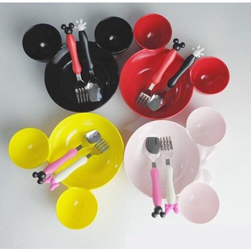 INS Kids Dinnerware Cartoon Multi-grid Baby Infant Feeding Dishes Food Container Fruit Plate Dinning Bowl Child Tableware Set