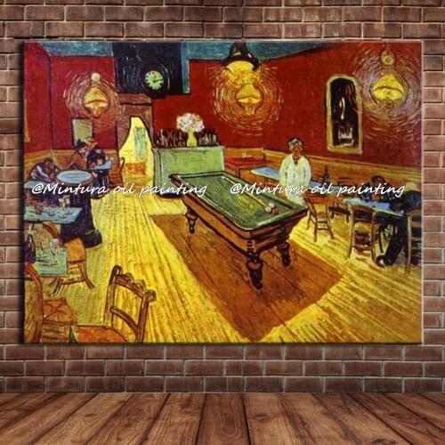 Outdoor Cafe At A Starry Night Of Vincent Van Gogh Hand Painted Oil Paintings On Canvas Wall Art For Living Room Home Decoration
