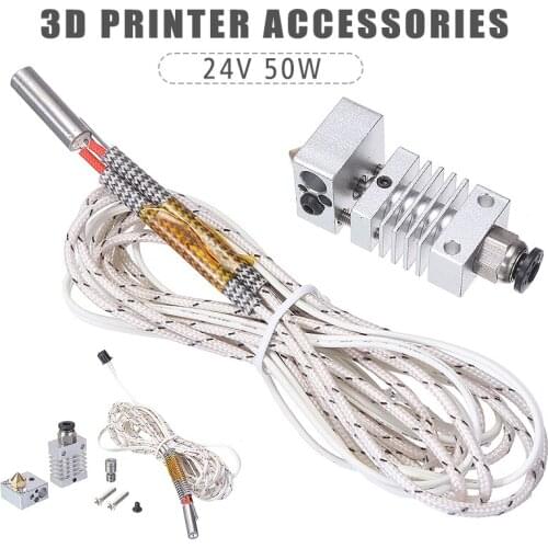 24V 50W High Quality Metal CR10 Remote Heating Block Kit Durable 3D Printer Extruder Printer Accessories Mayitr