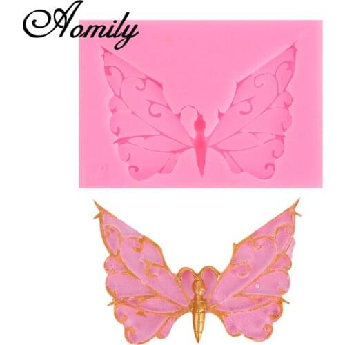 Aomily Lace Butterfly Silicon Chocolate Jelly Candy Bakeware Mold DIY Pastry Ice Block Soap Mould Baking Cupcake Fondant Tools