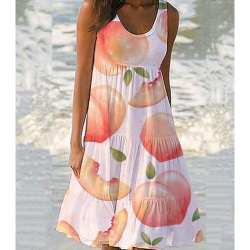 Summer Women Beach Dress Vera Fashion Dolphin 3D Printed Sling Ruffle Dresses Sundress Boho Hawaii Holiday Beachwear Night Dress