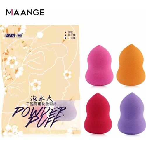 MAANGE 4 Pcs Makeup Sponge Professional Cosmetic Puff for Foundation Concealer Cream Make Up Beauty Soft Water Drop Powder Puff