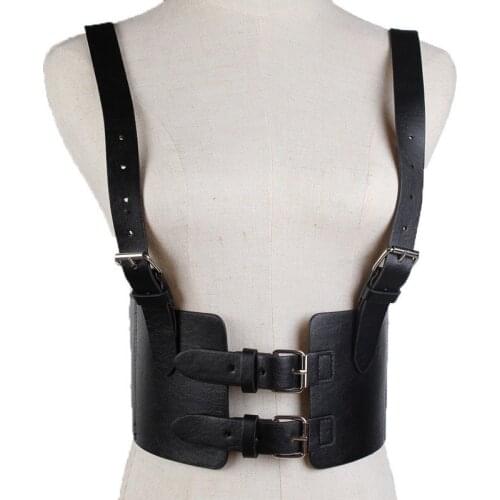 Retro Sweet Suspender-style Girdle Female Decorative PU Leather Smooth Buckle Vest Sling Belt