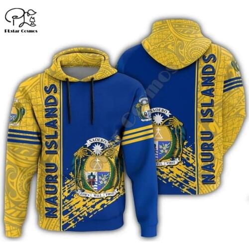 NewFashion Nauru Micronesia Island Country Flag Tribal Culture Retro Pullover 3DPrint Men/Women Autumn Colorful Funny Hoodies A5