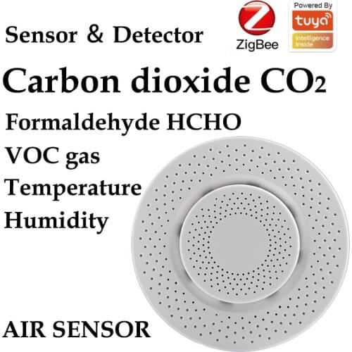 NEW smart zigbee tuya Carbon dioxide Detector CO2 gas sensor formaldehyde VOC temperature humidity Sensor APP control air box