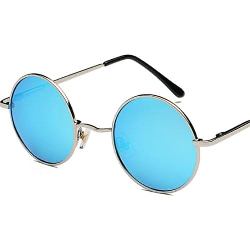 Retro Classic Vintage Round Polarized Sunglasses Men Brand Designer Sun Glasses Women Metal Frame Black lens Eyewear Driving