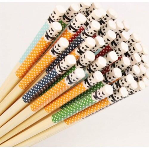 Cartoon Cute Panda Chopsticks Mildew Proof 24cm High Temperature Sushi Food Stick Bamboo Chopsticks for Hotel Tablew