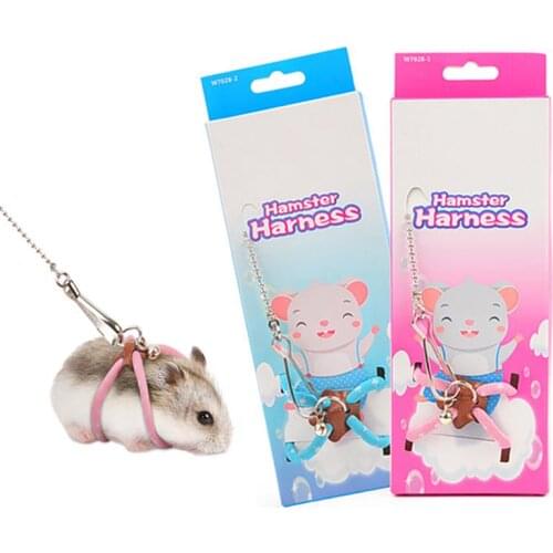 Small Animals Hamster Harness Leash Set Adjustable Pet Hamsters Squirrel Outdoor Walking Traction Rope Rats Mouse Leash Supplies