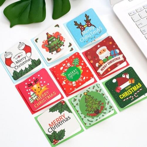 24Pcs/Set Merry Christmas Snowman Elk Santa Claus Greeting Cards Christmas and New Year Postcard Gift