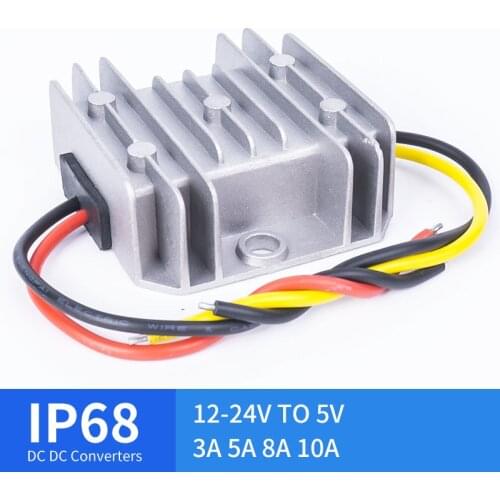 DC 12-24V TO 5V 3A 5A 8A 10A Step-Down DC Converter for Automotive Solar DC-DC Regulators