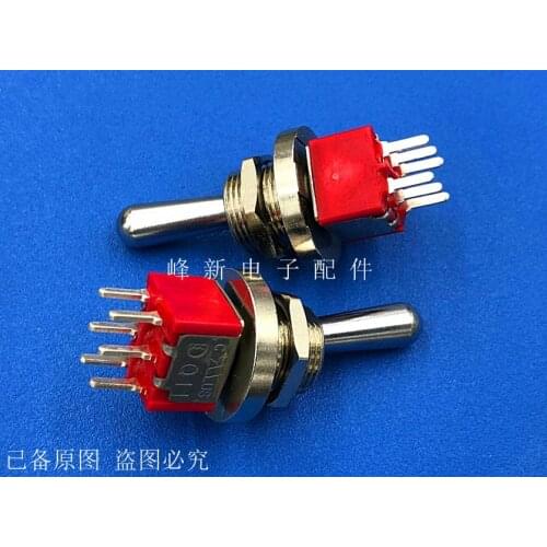 Q11 Taiwan metal big head button switch button 2 gear 6 foot toggle rocker arm switch power supply pin switch