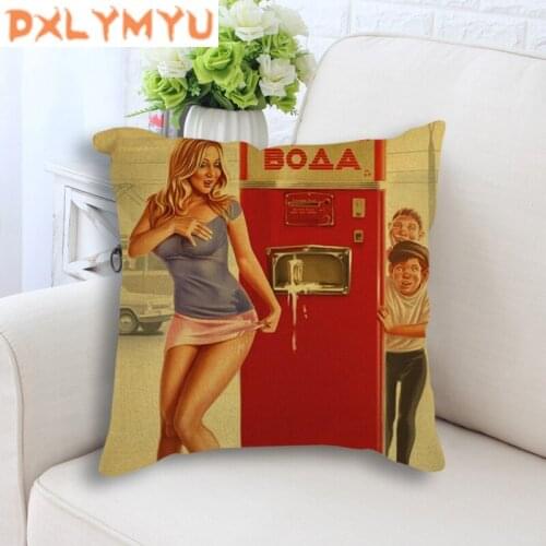 Retro Cushion Cover Decorative Pillow Cases For Sofa Sexy girl Seat Case Car Pillowcase Bed Print Pillow Case 45x45cm