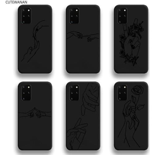 Hand minimalism couple line art Phone Case For Samsung Galaxy S21 Plus Ultra S20 FE M11 S8 S9 plus S10 5G lite 2020