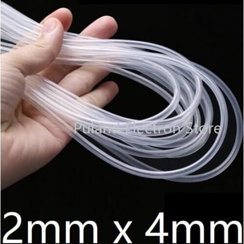 2x4 Silicone Tubing ID 2mm OD 4mm Food Grade Flexible Drink Tubing Pipe Temperature Resistance Nontoxic Transparent
