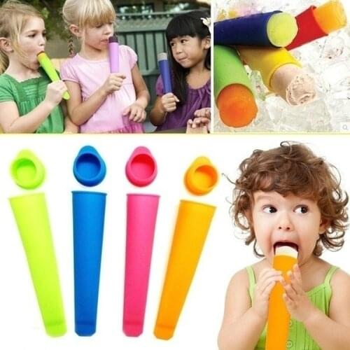DIY Popsicle Molds and Ice Pop Silicone Maker with Attached Lids and Recipe Silicone Cake Mold Tools (Color Random)