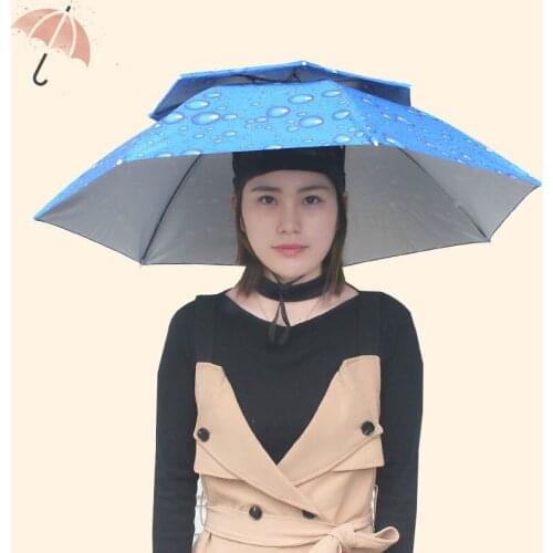 Mu Zeyu double anti ultraviolet sunscreen umbrella cap fishing sunshade double air windproof umbrella cap tea picking umbrella
