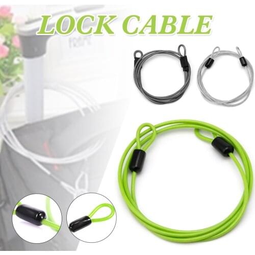 Bike Security Steel Cable Lock Anti-Theft Lock Cable with Looped Ends, 37.4", for U-Lock, Padlock Bicycle Safety Lock
