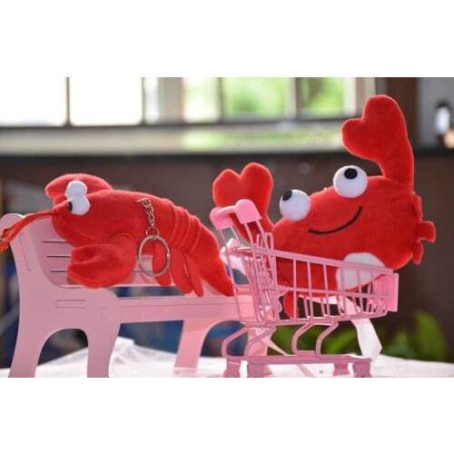 Stylish Pendant 12cm plush Favorite Simulation lobster crab red doll soft Keychain decoration festival christmas kids gift