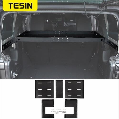 TESIN Rear Racks Car Tailgate Trunk Storage Rack Luggage Shelf for Jeep Wrangler JK JL 2007-2018 2019 2020 2021 Car Accessories