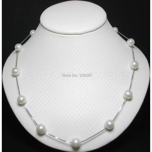 Tibetan Silver Tin-Cup Necklaces; White; Pink; Chocolate; Multi-color or Black Pearl