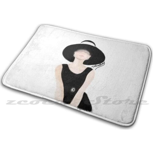 Breakfast Carpet Water Absorb Non-Slip Door Mat Audrey Fine Art Audrey Hepburn Hollywood Artist Breakfast