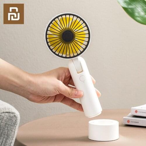 Youpin JORDAN&JUDY Handheld Mini Fans USB Charge Portable Cooler Outdoor Office Mute Desktop Small Electric Fan Shaking Head Fan