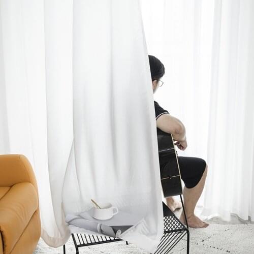 Modern Curtains for Living Dining Room Bedroom Simple Embroidery Curtain White Tulle Character Window